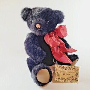 Vintage 11" Gund Limited Edition BlackJack Bear Plush 1990 Jointed & Head Moves